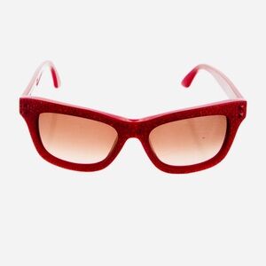Red Glitter Valentino Sunglasses